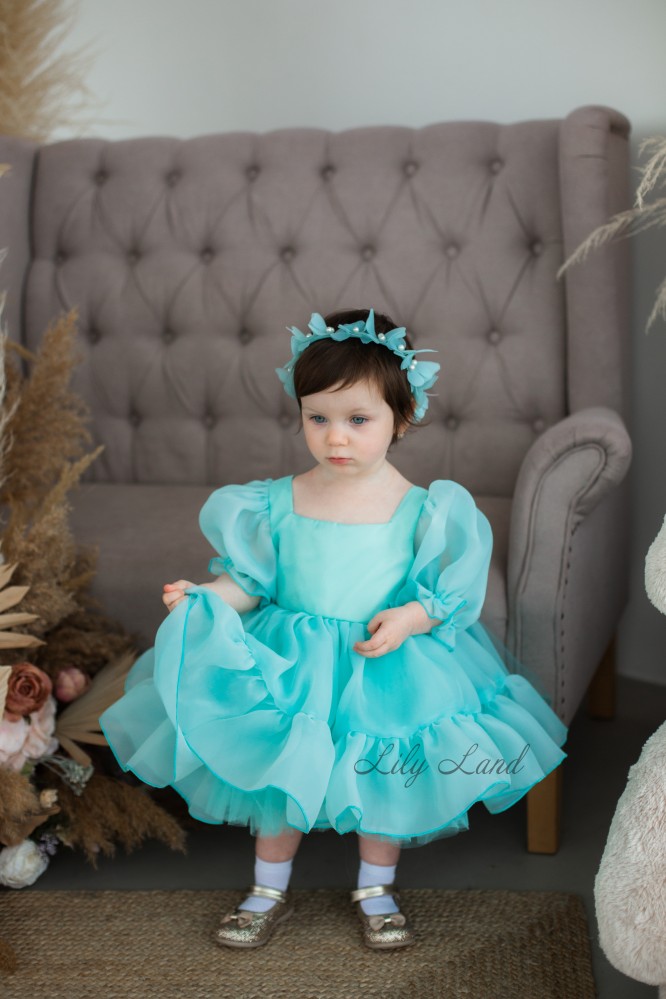 Детское нарядное платье Марсель, цвет Тиффани