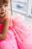 Детское нарядное платье Бусье с бусинками, цвет ярко-розовый