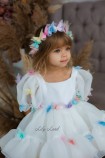 Дитяча святкова сукня Марсель, колір айворі з метеликами