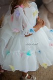 Дитяча святкова сукня Марсель, колір айворі з метеликами
