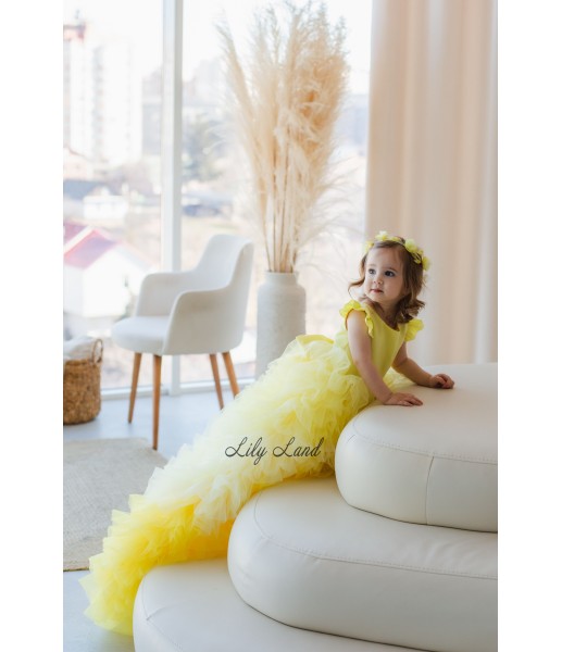 Дитяча святкова сукня Пишна Троянда, колір жовтий з градієнтом