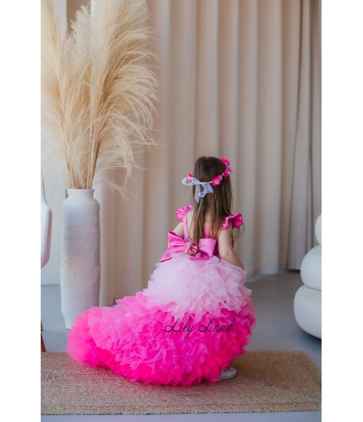 Детское нарядное платье Роза, цвет розовый градиент