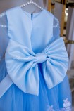 Детское платье Амели, цвет голубой с рукавчиком