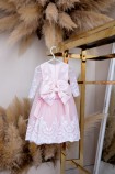 Детское платье Амели, в цвете розовый с рукавчиком