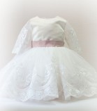 Детское платье Амели, цвет белый и пудра