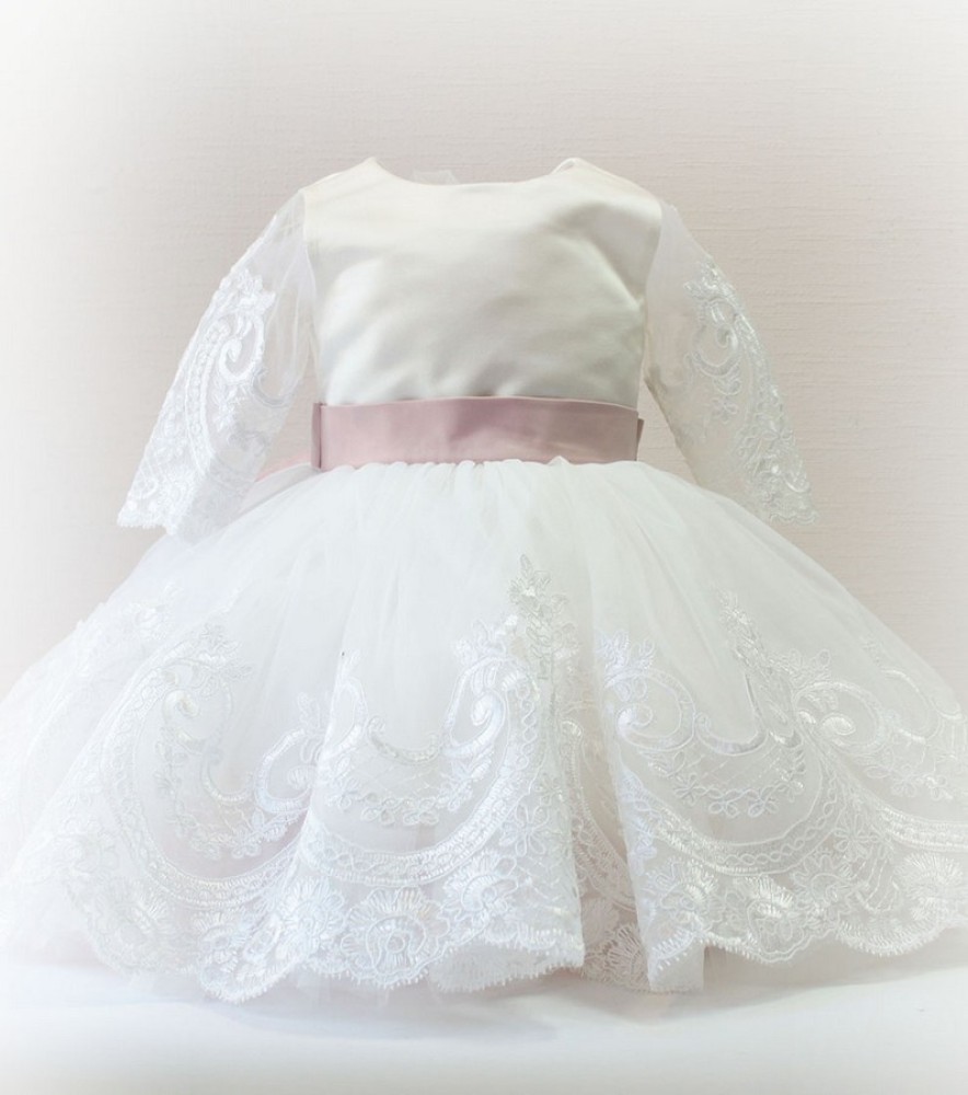 Дитяча святкова сукня Амелі, колір білий і пудра