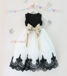 Детское платье Амели, цвет черный и белый