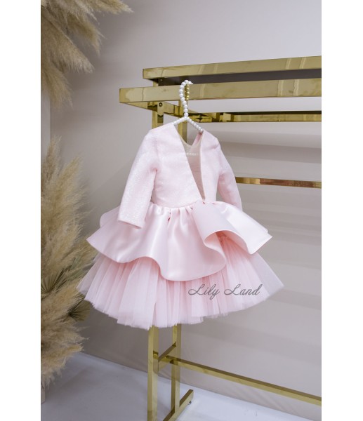 Дитяча святкова сукня Ангеліна з блискучим глітером, колір Рожевий