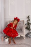 Дитяча святкова сукня Ангеліна з блискучим глітером, колір червоний