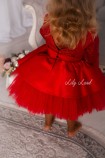 Детское нарядное платье Ангелина с блестящим глитером, цвет красный