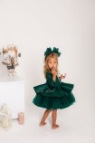 Дитяча святкова сукня Ангеліна з блискучим глітером, колір зелений
