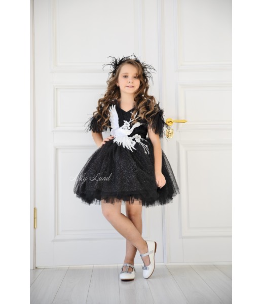 Дитяча святкова сукня Арізона з мережевом, колір чорний