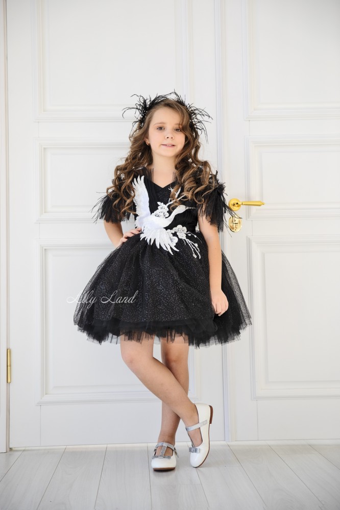 Дитяча святкова сукня Арізона з мережевом, колір чорний