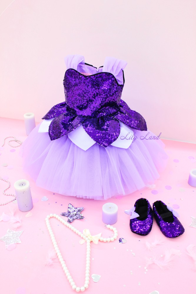 Детское нарядное платье Бабочка, цвет фиолет