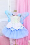 Детское нарядное платье Бабочка с крыльями, цвет голубой