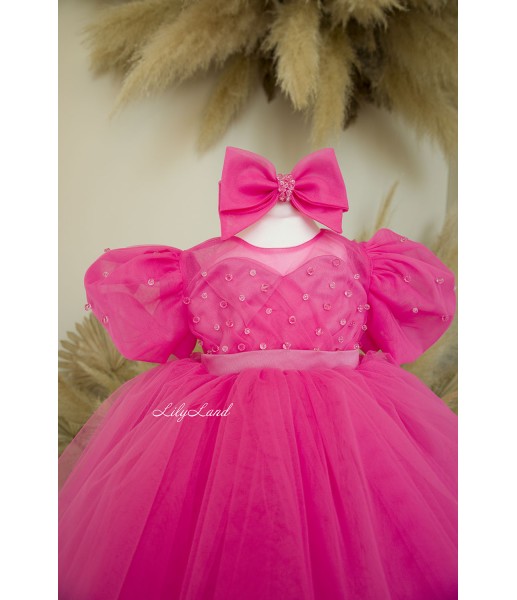 Детское платье Барбара, цвет ярко-розовый