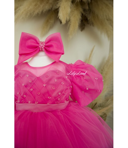 Детское платье Барбара, цвет ярко-розовый