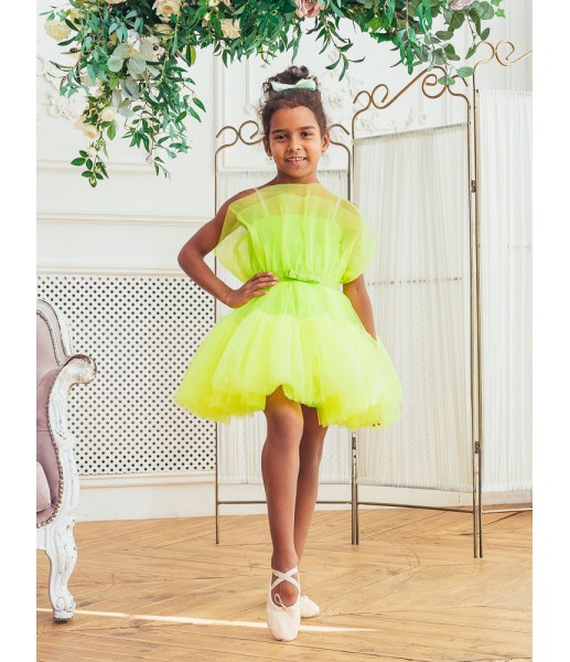 Дитяча святкова сукня Барбі, колір жовтий неон