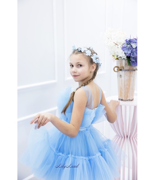 Дитяча святкова сукня Барбі, колір димчасто блакитний