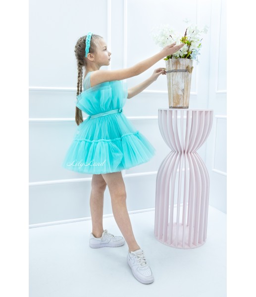 Детское нарядное платье Барби, цвет Тиффани