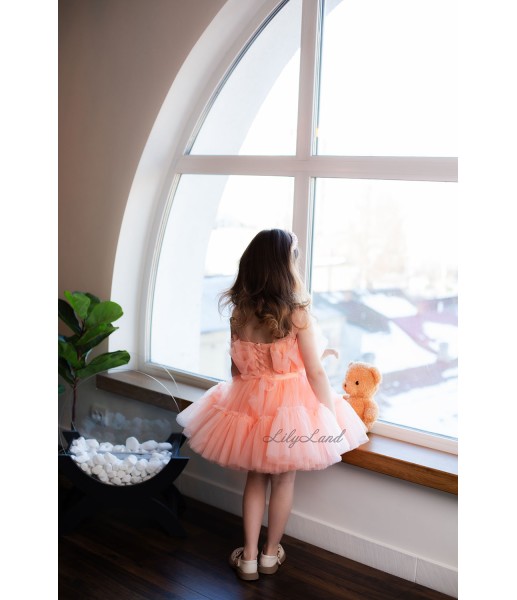 Детское нарядное платье Барби, цвет персик