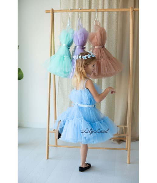 Дитяча святкова сукня Барбі, колір блакитний