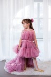 Детское нарядное платье Барби со шлейфом, цвет Чайная Роза