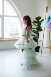 Детское нарядное платье Барби со шлейфом, цвет Мята