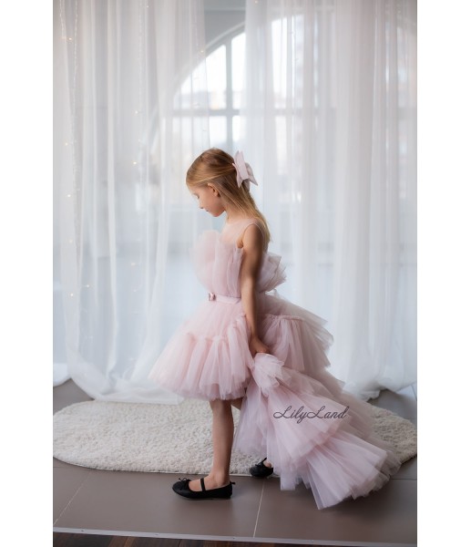 Детское нарядное платье Барби со шлейфом, цвет Блаш