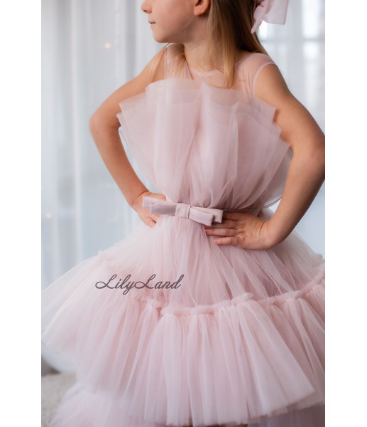Детское нарядное платье Барби со шлейфом, цвет Блаш