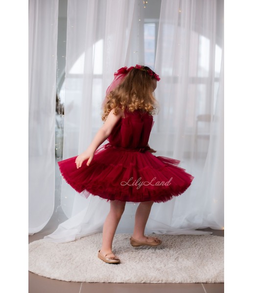 Дитяча святкова сукня Барбі, колір бордо
