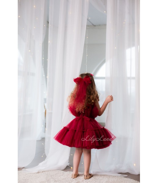 Детское нарядное платье Барби, цвет бордо
