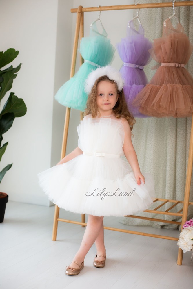 Дитяча святкова сукня Барбі, колір білий