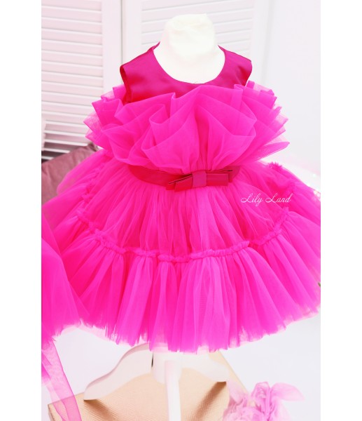 Детское нарядное платье Барби, цвет фуксия