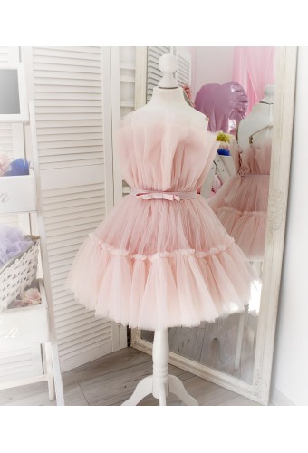 Детское нарядное платье Барби, цвет розовая пудра