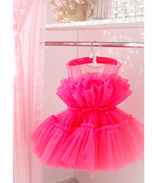 Дитяча святкова сукня Барбі, колір Яскраво-малиновий