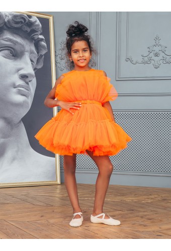 Дитяча святкова сукня Барбі, колір помаранчевий