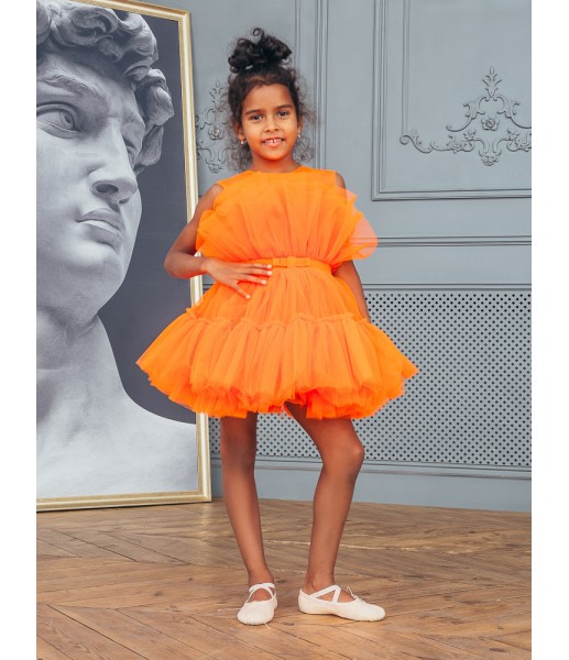 Детское нарядное платье Барби, цвет оранж