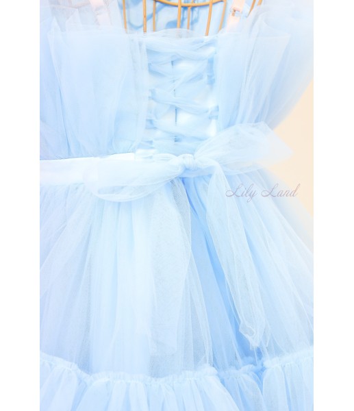 Детское нарядное платье Барби, цвет голубой