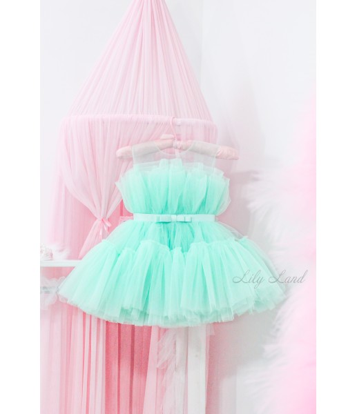 Детское нарядное платье Барби, цвет мята