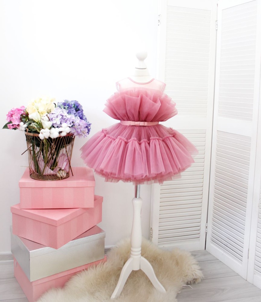 Детское нарядное платье Барби, цвет чайная роза