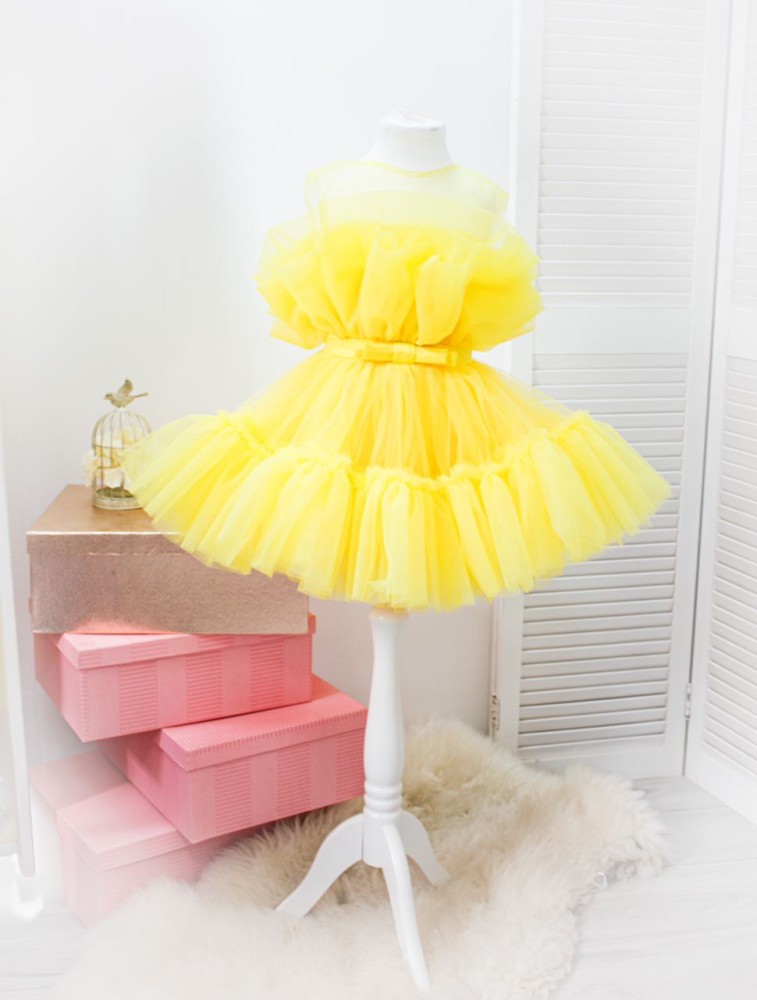 Дитяча святкова сукня Барбі, колір жовтий