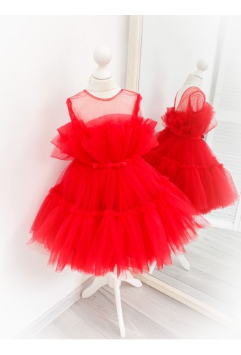 Дитяча святкова сукня Барбі, колір червоний