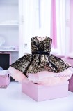 Дитяча святкова сукня Беатріс, колір чорний з рожевим