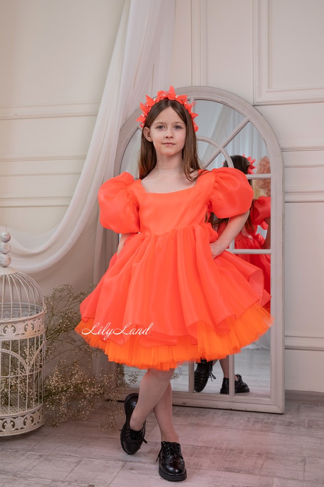 Дитяча святкова сукня Бекка, колір Помаранчевий