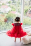 Детское платье Белль, Красная с клеткой