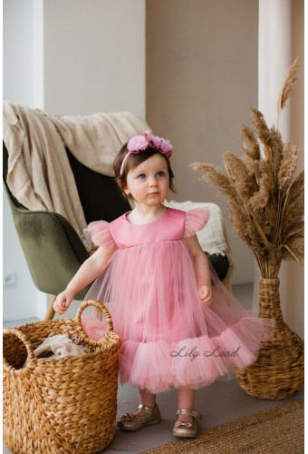 Дитяча святкова сукня Белль, колір чайна троянда