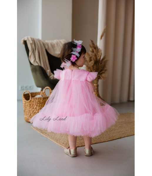 Дитяча святкова сукня Белль, колір рожевий