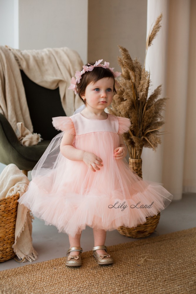 Дитяча святкова сукня Белль, колір Персиковий
