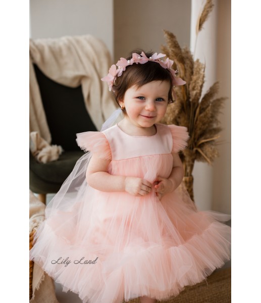 Детское платье Белль, цвет Персиковый